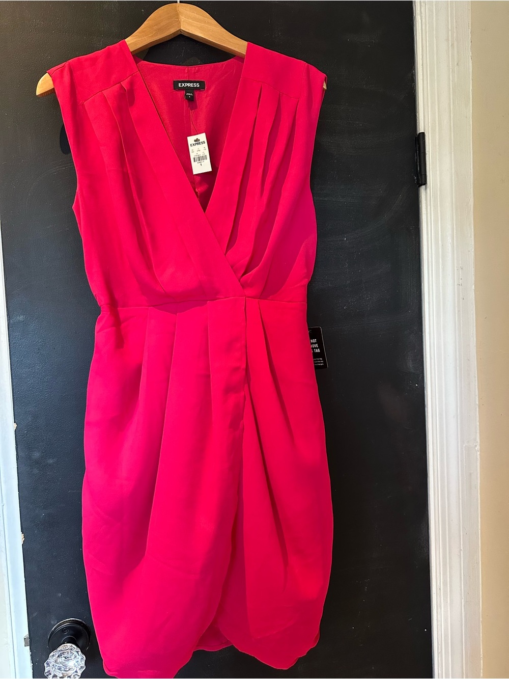Express Fuchsia Wrap Pleat Dress